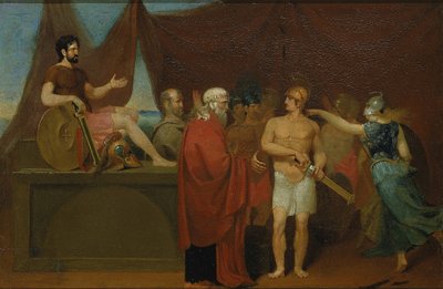 Ruzie tussen Achilles en Agamemnon door William Page