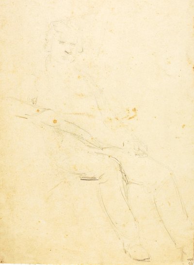 Zittende mannelijke figuur door William Page