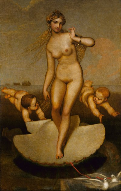 Venus leidt Eneas en de Trojanen naar de Latijnse kust door William Page