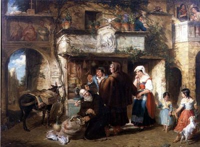 Verzorging voor het klooster. De gesel kussen en stof in de ogen krijgen door William Parrott
