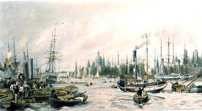 London Bridge vanaf de Pool door William Parrott