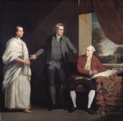 Omai, Joseph Banks en Dr. Daniel Solander, c. 1775-6 door William Parry