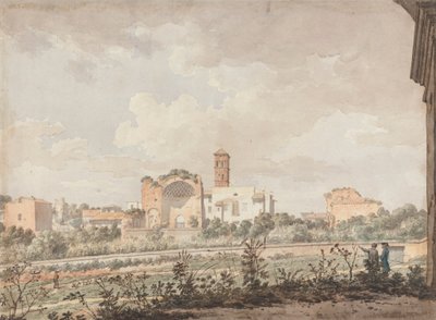 Tempel van Venus en Rome vanaf het Colosseum door William Pars