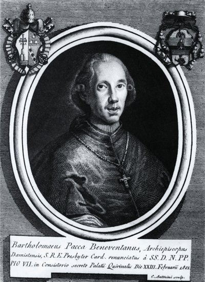 Portret van Bartolomeo Pacca (1756-1844), Italiaanse kardinaal, gravure door Nicolas Toussaint Charlet