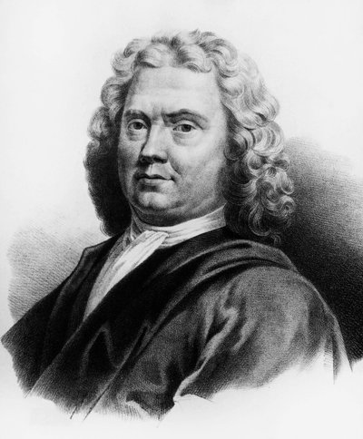 Portret van Herman Boerhaave (1668-1738), Nederlandse arts, chemicus en botanicus, gravure door Nicolas Toussaint Charlet