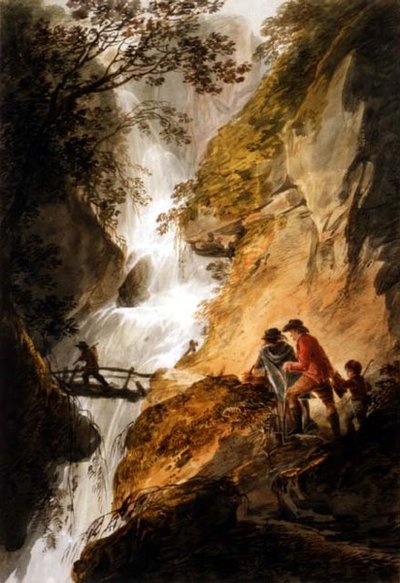 Landschap met een Waterval door William Payne