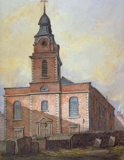 Kerk van St John-at-Wapping, Londen, ca. 1815 door William Pearson