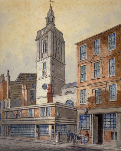 Uitzicht op St Dionis Backchurch, City of London door William Pearson