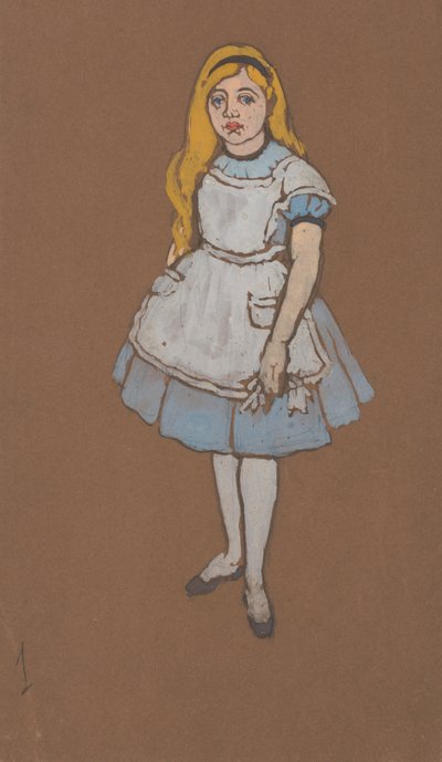 Alice kostuumontwerp voor Alice in Wonderland door William Penhallow Henderson