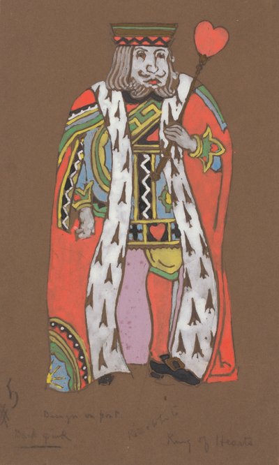 Hartenkoning Kostuumontwerp voor Alice in Wonderland door William Penhallow Henderson