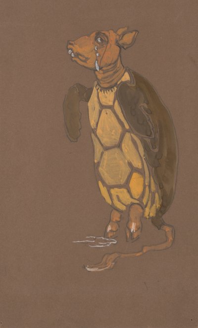 Mock Turtle kostuumontwerp voor Alice-in-Wonderland, 1915 door William Penhallow Henderson