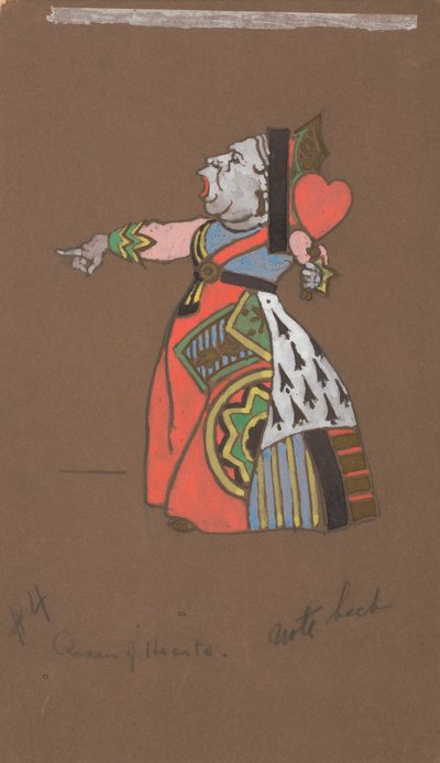 Hartenkoningin (kostuumontwerp voor Alice-in-Wonderland) door William Penhallow Henderson