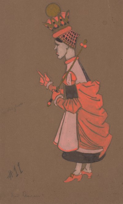 Rode Koningin kostuumontwerp voor Alice in Wonderland, 1915 door William Penhallow Henderson