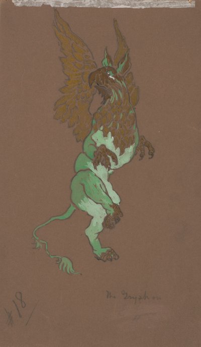 De Griffioen (kostuumontwerp voor Alice-in-Wonderland, 1915) door William Penhallow Henderson