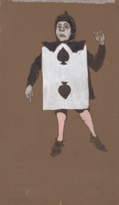 Schoppen Twee (kostuumontwerp voor Alice-in-Wonderland, 1915) door William Penhallow Henderson