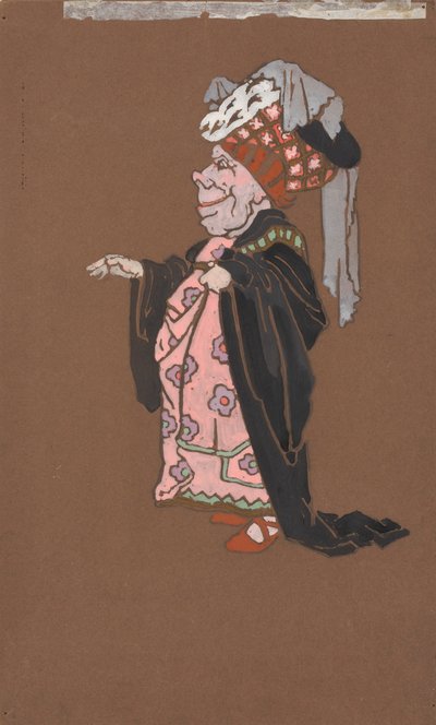 Lelijke Hertogin (kostuumontwerp voor Alice-in-Wonderland, 1915) door William Penhallow Henderson