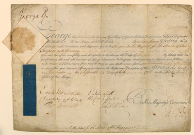 Autorisatie voor de Benoeming van een Militaire Chirurg door William Pitt