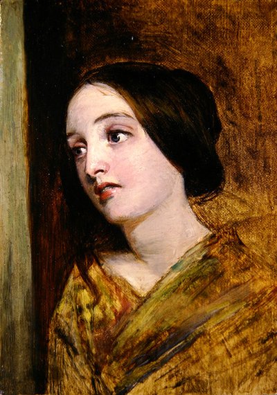 Hoofd en schouders van een meisje door William Powell Frith