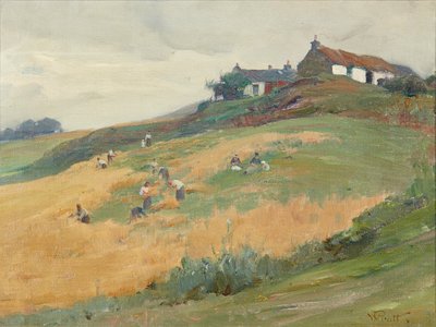 Oogstwerkers op een Heuvel door William Pratt