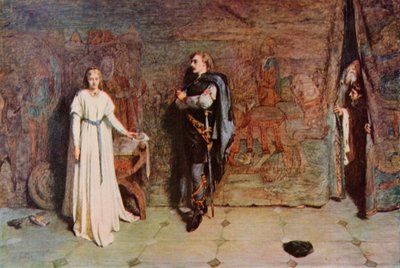 Shakespeare: Hamlet en Ophelia, Hamlet, Acte III, Scene 1 door William Quiller (after) Orchardson