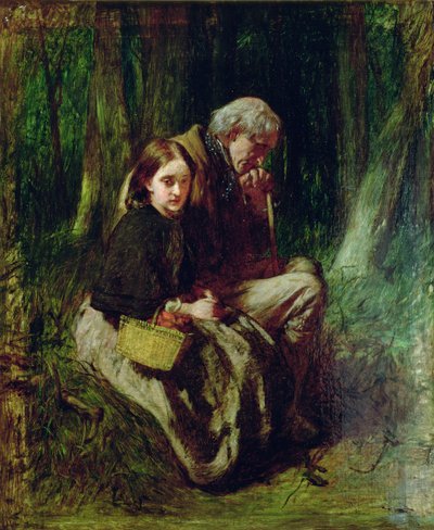 Kleine Nell en haar grootvader in het bos door William Quiller Orchardson