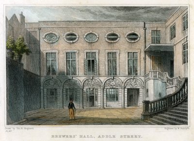 Brewers Hall, Addle Street, City of London, 1831 door William Radclyffe