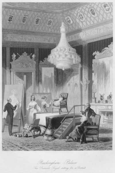 Buckingham Palace. De Prinses Royal poseert voor een portret, ca. 1841 door William Radclyffe