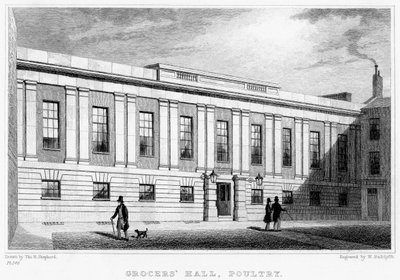 Grocers Hall, Poultry, City of London, 19e eeuw door William Radclyffe