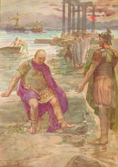 Gaius Marius zittend in ballingschap tussen de ruïnes van Carthago door William Rainey