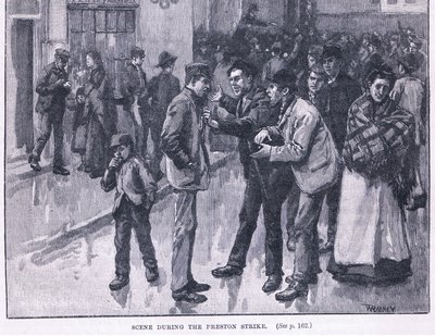 Scène tijdens de staking van Preston 1856 AD door William Rainey