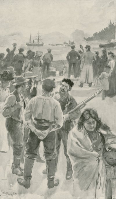 De aankomst van het jaarlijkse schip bij Fort York, Hudson Bay door William Rainey