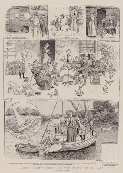 Een Schotse Familie Robinson en hun Vakantie op een Eiland door William Ralston
