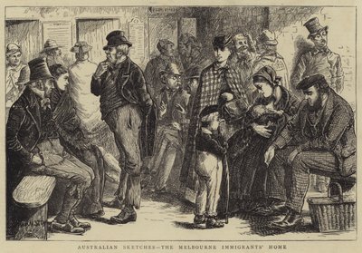 Australische Schetsen, het Melbourne Immigrantenhuis door William Ralston