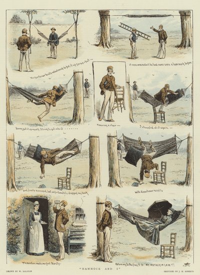 Hangmat en ik (chromolitho) door William Ralston