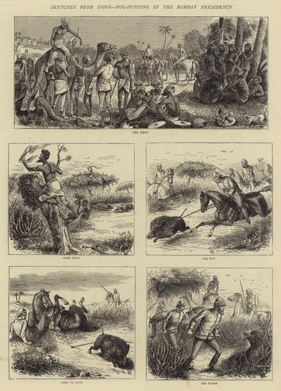 Schetsen uit India, Varkensjacht in het Bombay Voorzitterschap door William Ralston