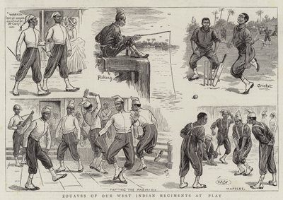 Zouaven van onze West-Indische Regimenten aan het Spelen door William Ralston