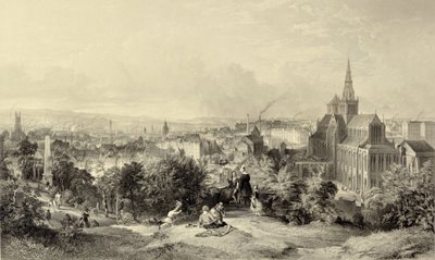 Glasgow vanaf de Necropolis door William Richardson