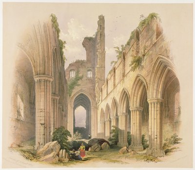 Kirkstall Abbey, het schip en koor, uit 