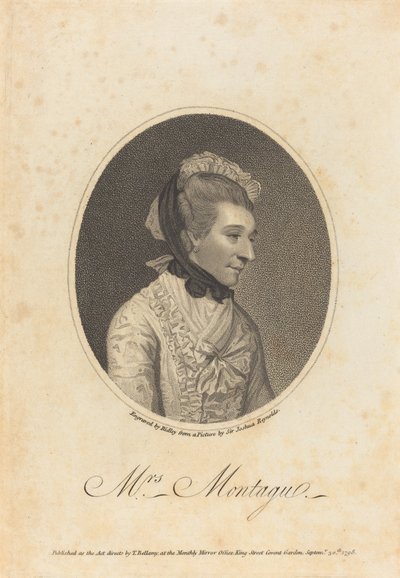 Elizabeth Montague door William Ridley after Sir Joshua Reynolds