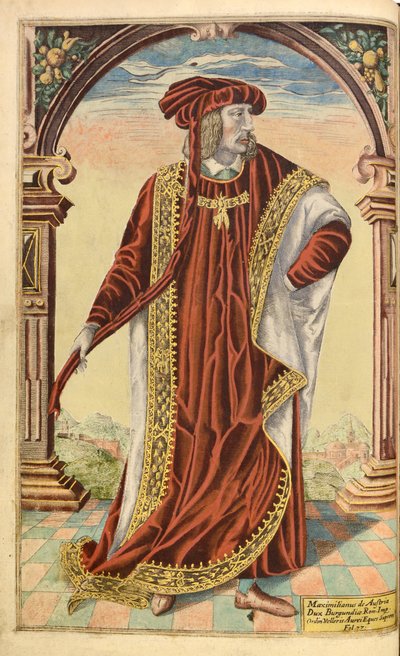 Keizer Maximiliaan I, uit Honor Military, and Civill, William Segar, uitgegeven door Robert Barker, Londen, 1602 door William Rogers