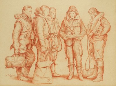 Bemanning van Whitley Bomber door William Rothenstein