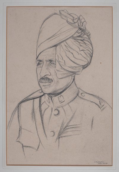 Indiase cavalerist door William Rothenstein