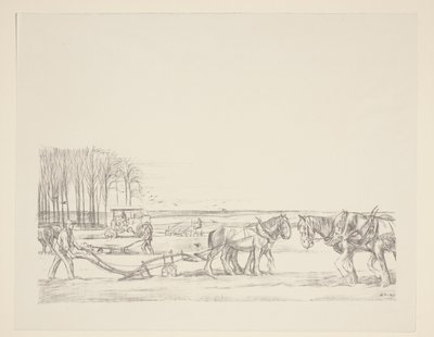 Ploegen van het land door William Rothenstein