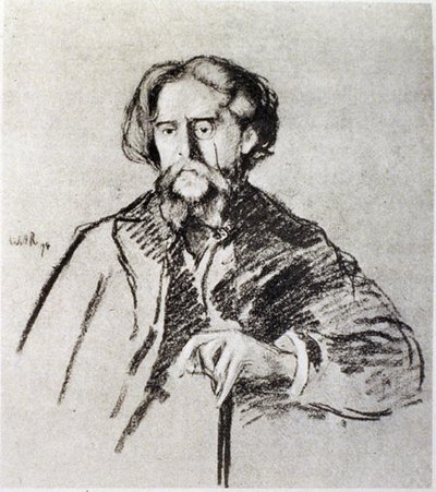 Portret van Alphonse Daudet (1840-97) door William Rothenstein