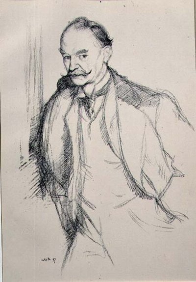 Portret van Thomas Hardy (1840-1928) uit de serie 