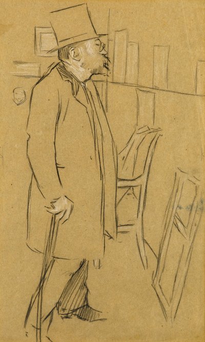 De Kenner - Mogelijk een portret van Mons. Julien, ca. 1890 door William Rothenstein