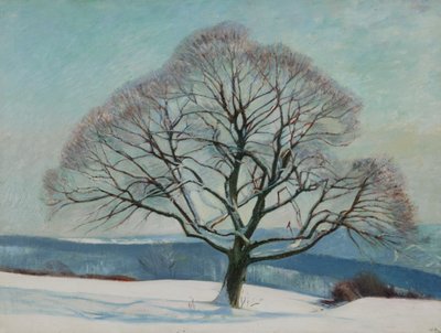 Boom in de winter door William Rothenstein