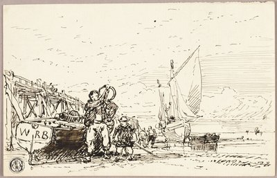 Havenscène door William Roxby Beverley