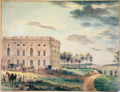 Een Uitzicht op het Capitool van Washington voordat het werd afgebrand door de Britten, c.1800 door William Russell Birch