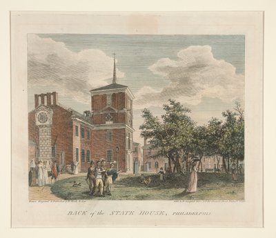 Achterkant van het State House, Philadelphia door William Russell Birch